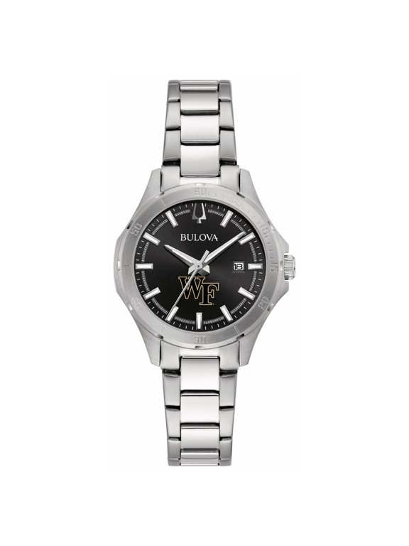 Women's Bulova Black Wake Forest Demon Deacons Stainless Steel Sport Classic Watch