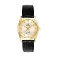 thumbnail image 1 of Women's Bulova Gold/Black Florida Gulf Coast Eagles Stainless Steel Watch with Leather Band, 1 of 1