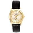 thumbnail image 1 of Women's Bulova  Gold/Black Lake Superior State Lakers Stainless Steel Watch with Leather Band, 1 of 1
