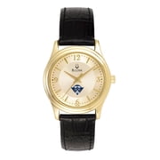 Womens Bulova Gold/Black Tennessee-Martin Skyhawks Stainless Steel Watch with Leather Band
