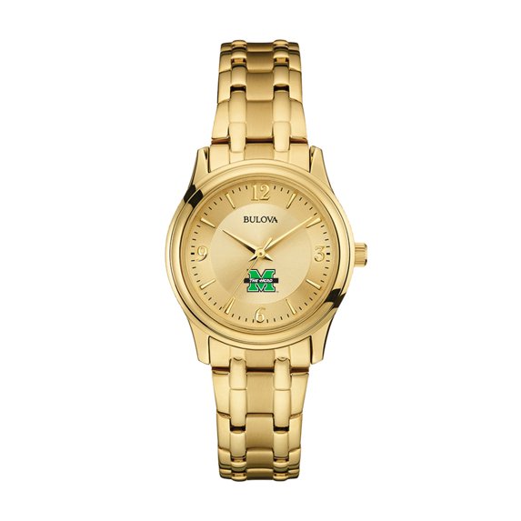 Women's Bulova Marshall Thundering Herd Gold-Tone Watch