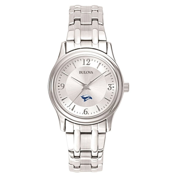 Women's Bulova Silver Broward Seahawks Silver-Tone Dial Stainless Steel Quartz Watch
