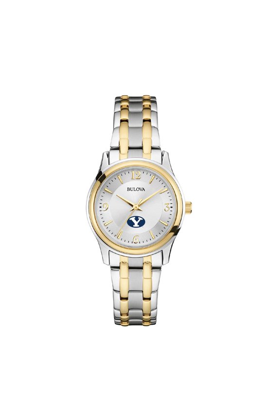 Women's Bulova Silver/Gold BYU Cougars Classic Two-Tone Round Watch