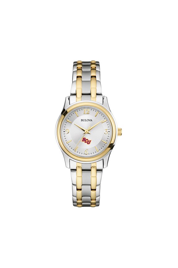 Women's Bulova Silver/Gold Bethune-Cookman Wildcats Classic Two-Tone Round Watch