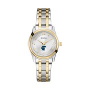 Womens Bulova Silver/Gold Case Western Reserve University Classic Two-Tone Round Watch