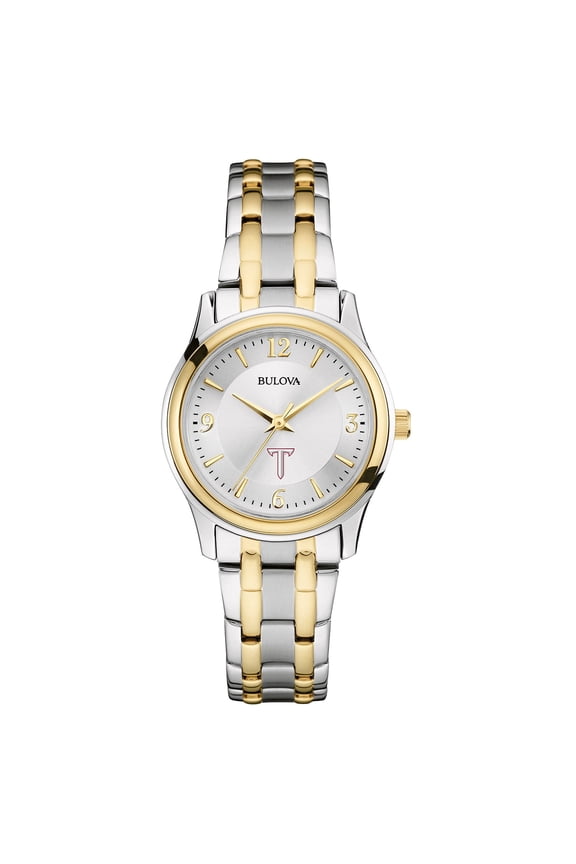 Women's Bulova Silver/Gold Troy University Trojans Classic Two-Tone Round Watch