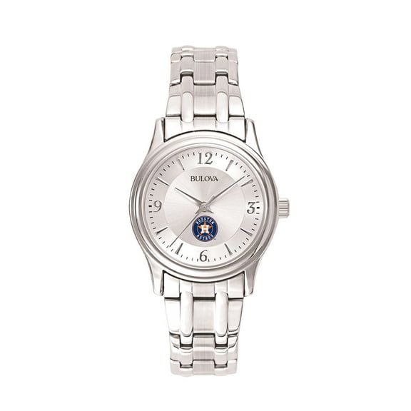 Women's Bulova Silver Houston Astros Stainless Steel Watch