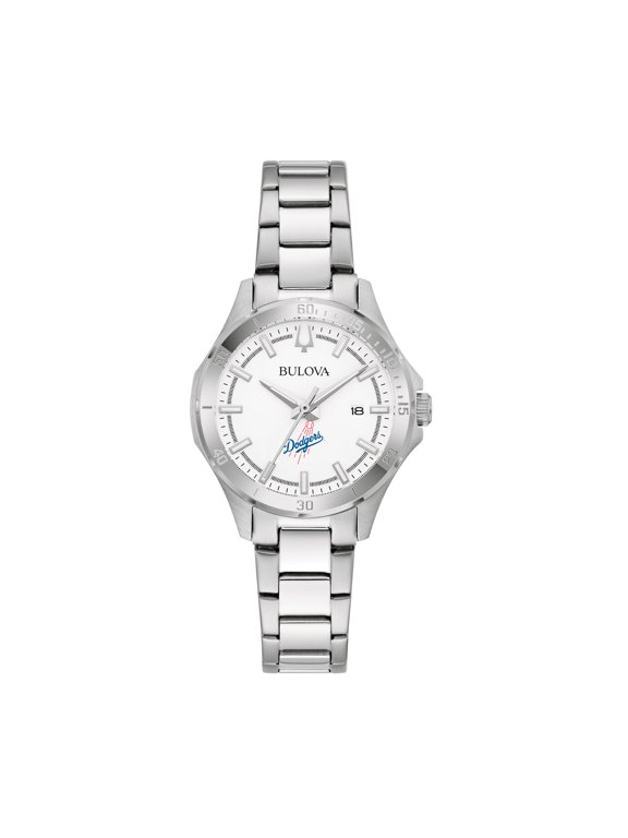 Women's Bulova Silver Los Angeles Dodgers Stainless Steel Classic Sport Watch