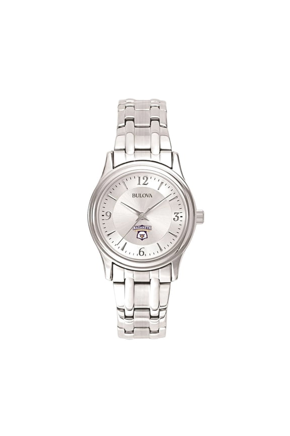 Women's Bulova Silver Nazareth College Golden Flyers Stainless Steel Quartz Watch