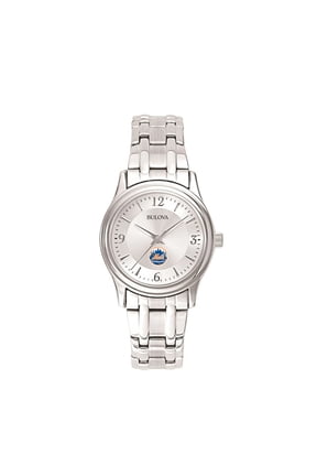 Women's Bulova Silver New York Mets Stainless Steel Watch