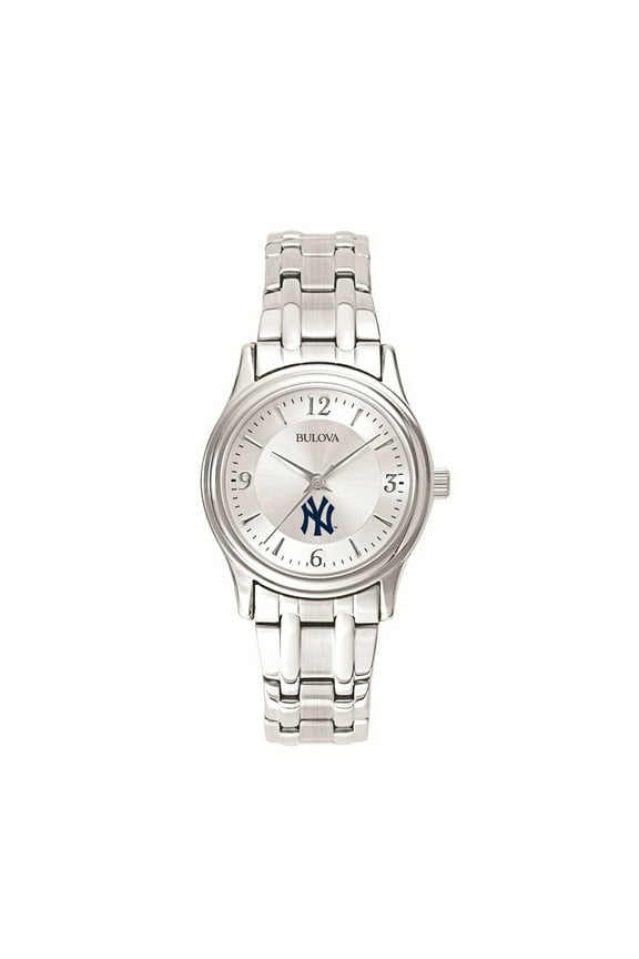 Women's Bulova Silver New York Yankees Stainless Steel Watch