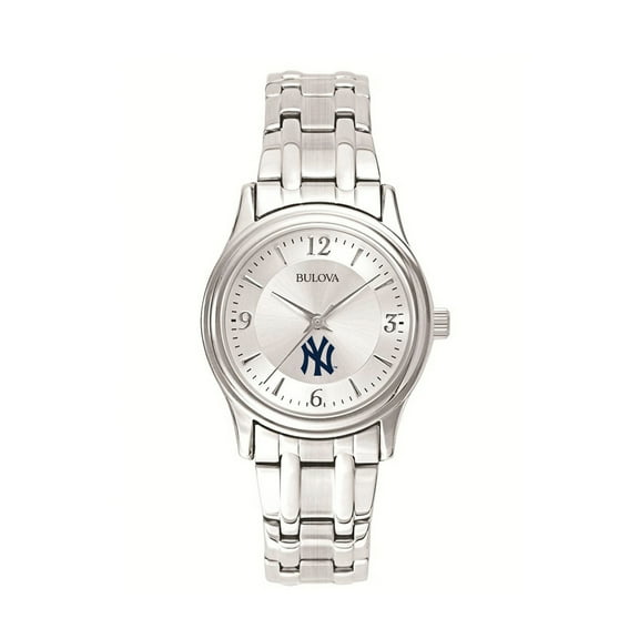 Women's Bulova Silver New York Yankees Stainless Steel Watch