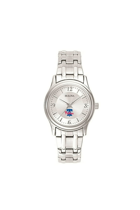 Women's Bulova Silver Philadelphia Phillies Stainless Steel Watch