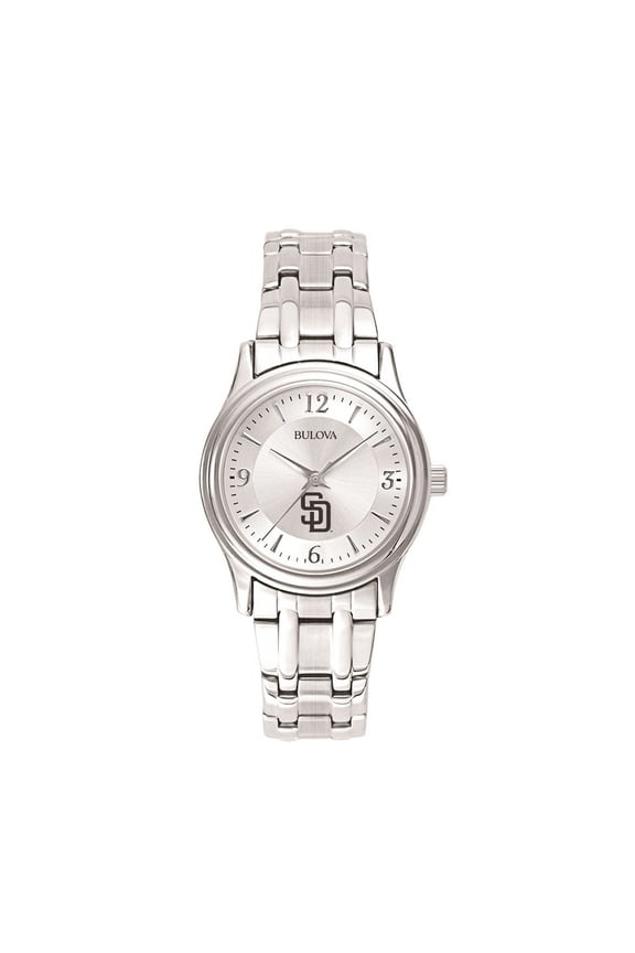 Women's Bulova Silver San Diego Padres Stainless Steel Watch