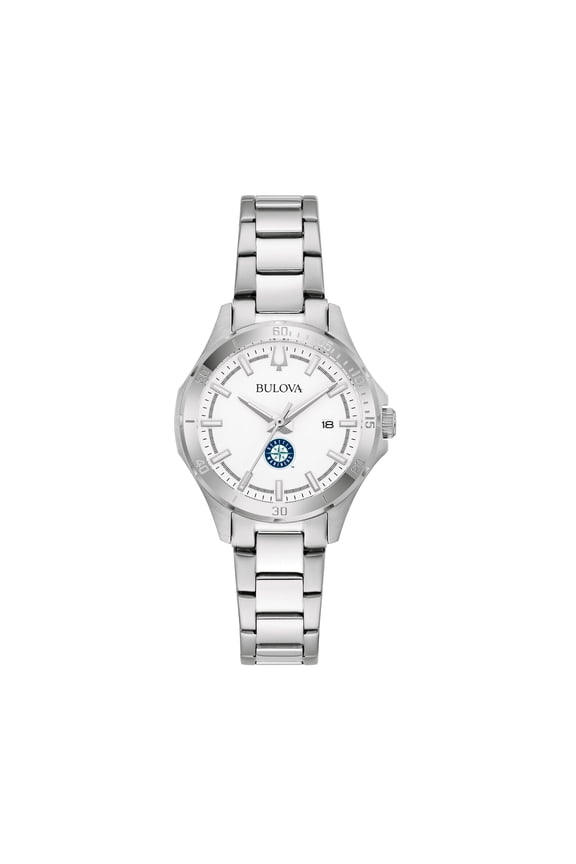 Women's Bulova Silver Seattle Mariners Stainless Steel Classic Sport Watch
