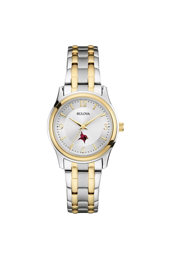 Women's Bulova Silver St John Fisher Cardinals Classic Two-Tone Round Watch
