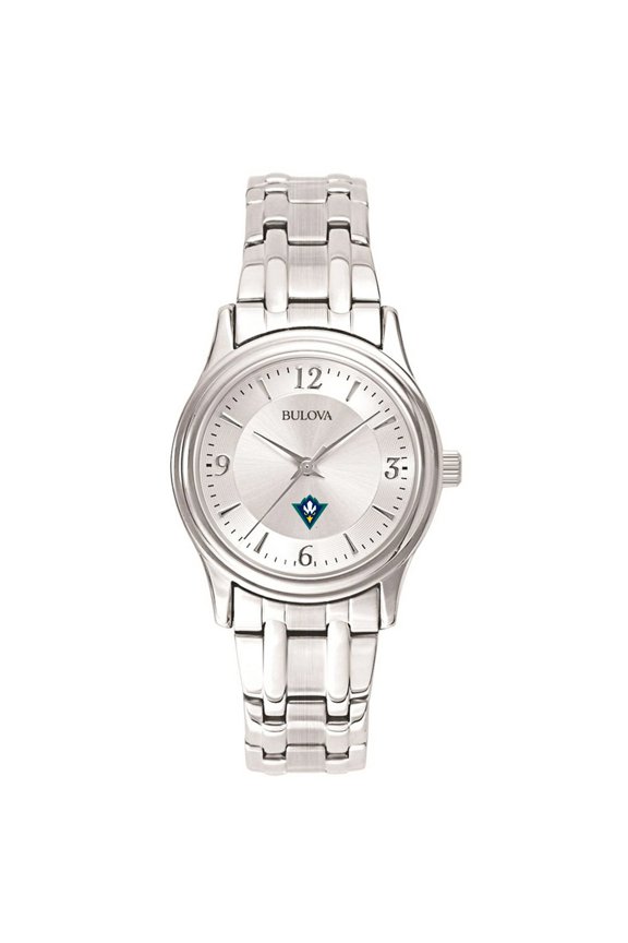 Women's Bulova Silver UNC Wilmington Seahawks Stainless Steel Quartz Watch