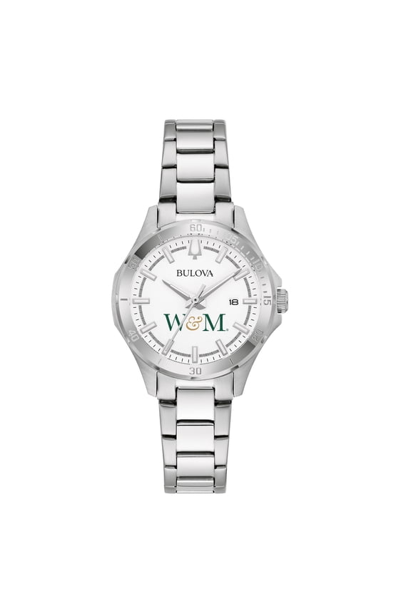 Women's Bulova Silver William & Mary Tribe Stainless Steel Classic Sport Watch