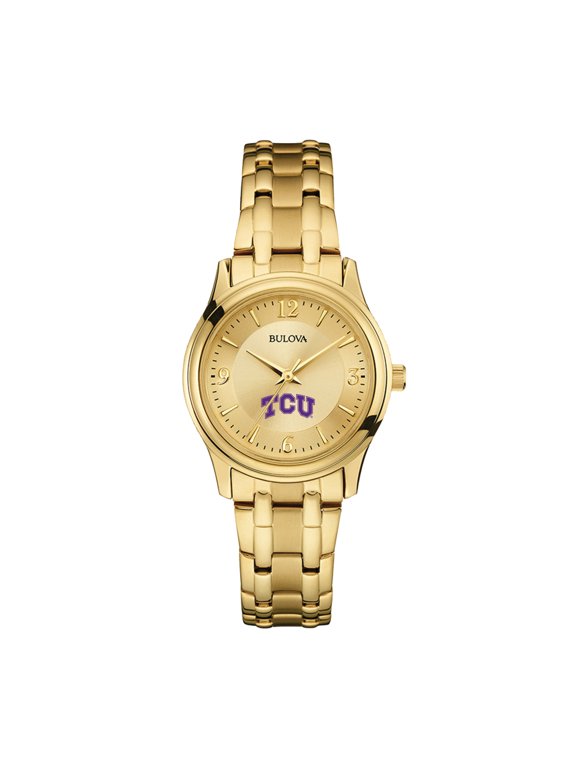 Women's Bulova TCU Horned Frogs Gold-Tone Watch