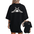 thumbnail image 1 of Women's "Bunny Butt" Cute Rabbit Graphic Comfortable T Shirt Funny Cottagecore Short Sleeve Round Neck Top Black S-5XL, 1 of 5