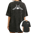 thumbnail image 1 of Women's "Bunny Butt" Fluffy Rabbit Tail Graphic Comfortable Washed T Shirt Cute Bunny Vintage Black S-2XL Plus Size, 1 of 5
