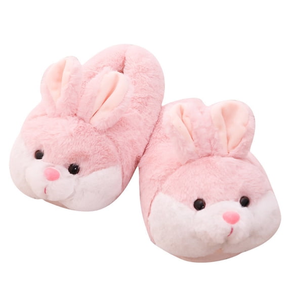 Women's Bunny Slippers Funny Animal Plush Slippers Color: Pink Size: One Size