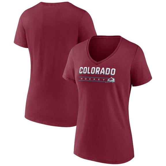 Women's Burgundy Colorado Avalanche Primary Play V-Neck T-Shirt
