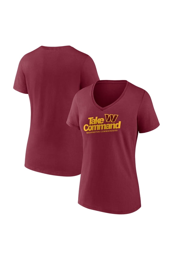 Women's Burgundy Washington Commanders Back Home Again V-Neck T-Shirt