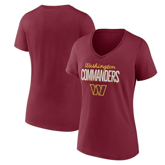 Women's Burgundy Washington Commanders Nostalgia V-Neck T-Shirt