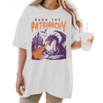 thumbnail image 1 of Women's "Burn The Patriarchy" Fantasy Dragon Graphic T Shirt Feminist Gothic Castle Print Short Sleeve Round Neck Top White S-5XL, 1 of 5