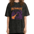 thumbnail image 1 of Women's "Burn The Patriarchy" Feminist Dragon Meme Graphic Casual Washed T Shirt Witchy Gothic Black S-2XL Plus Size, 1 of 5