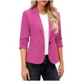 thumbnail image 1 of Women's Business Casual Blazer 3/4 Sleeve Unstructured Lightweight Office Jacket for Professional Wear, 1 of 7