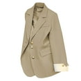 thumbnail image 1 of Women's Business Casual Blazer Suit Jackets Polyester Lined Long Sleeve Single Breasted Notch Collar Office Work Wear (3XL, Khaki), 1 of 4