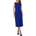 thumbnail image 1 of INSPIRE CHIC Women's Business Cocktail Dress 2025 Front Tie Wrap Formal Elegant Sleeveless Sheath Dresses M Blue, 1 of 6