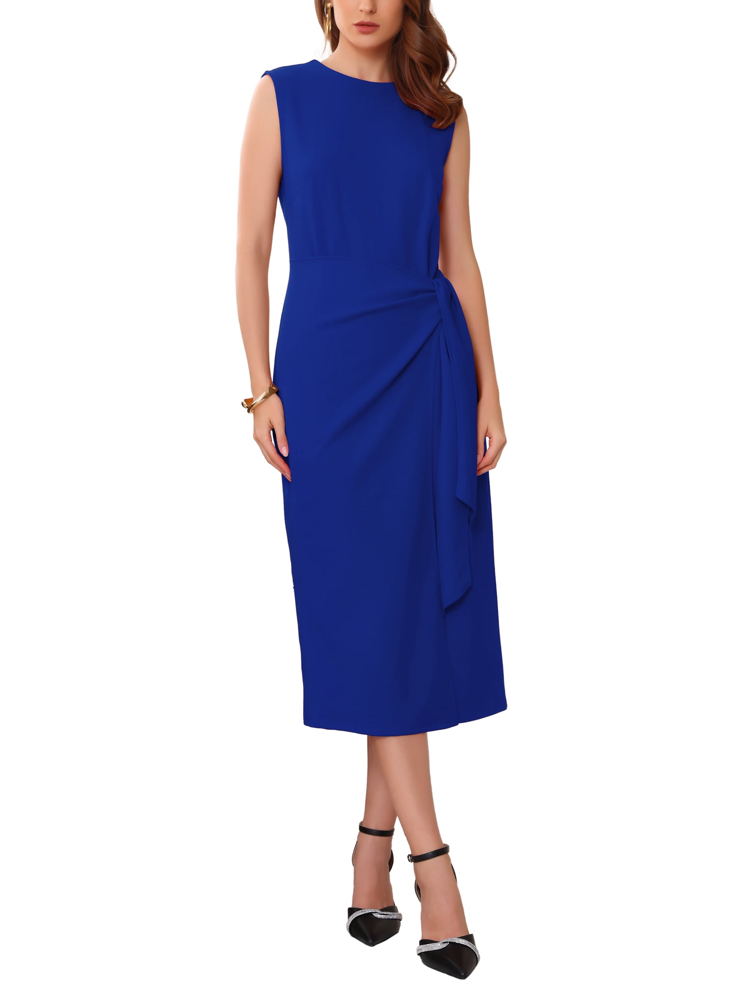 INSPIRE CHIC Women's Business Cocktail Dress Front Tie Wrap Formal Elegant Sleeveless Sheath Dresses L Black - Walmart.com INSPIRE CHIC Women's Business Cocktail Dress Front Tie Wrap Formal Elegant Sleeveless Sheath Dresses L Black - Walmart.com