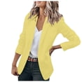 thumbnail image 1 of Women's Business & Leisure Cardigan Collar Jacket - Long-Sleeve Solid Color Single Button Blouse, Yellow, XL, 1 of 3