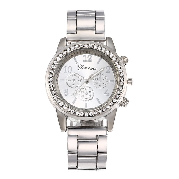 Women's Business Steel Band Diamond-Studded Watch Fake Three-Eyed Quartz Hand