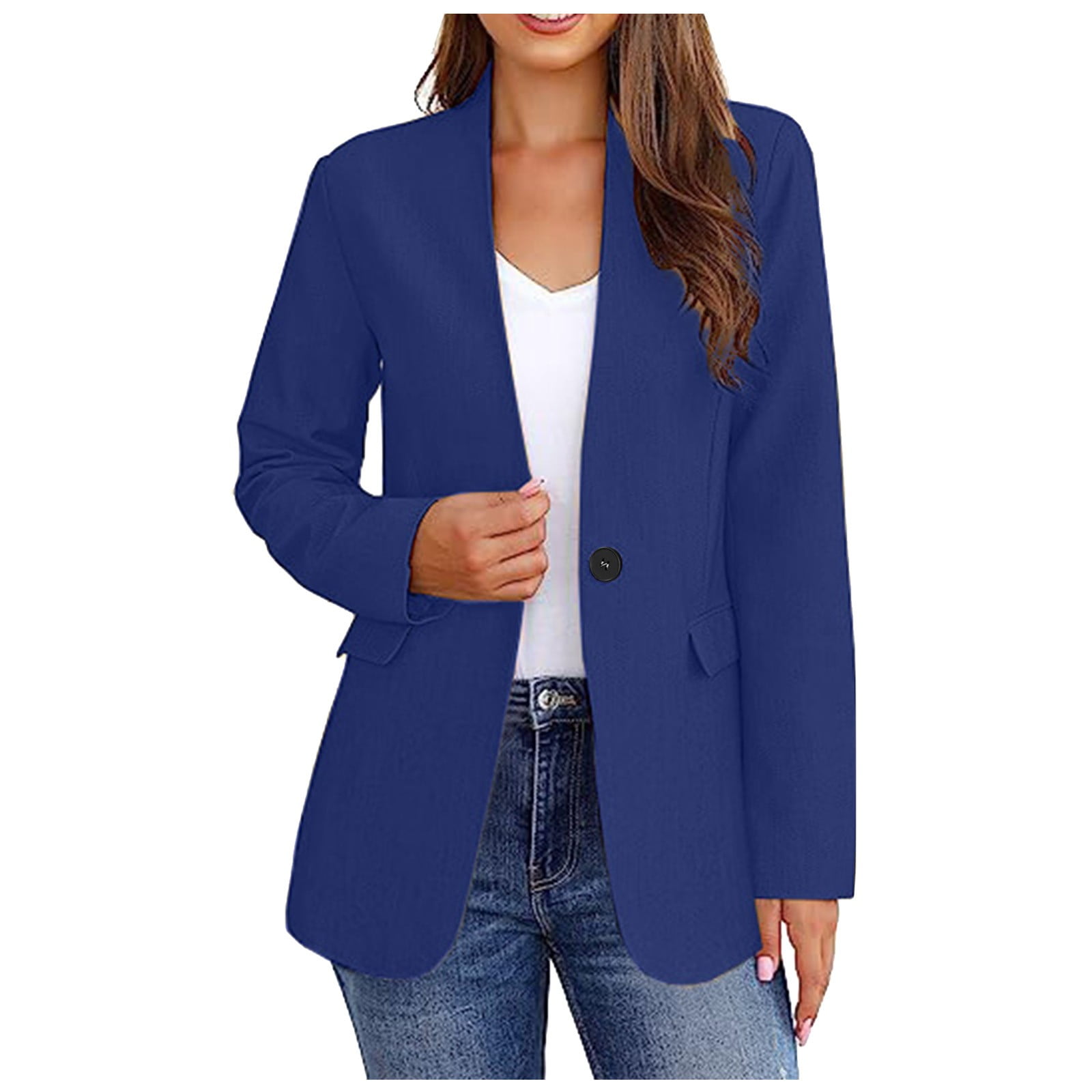 Women's Bussiness Casual Suit Sporty Vest Coat Long Sleeve Button Thick