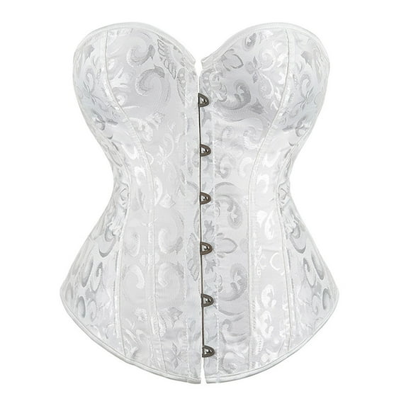 Women's Bustier Corset Top Lingerie Sets Black Satin Waist Cincher