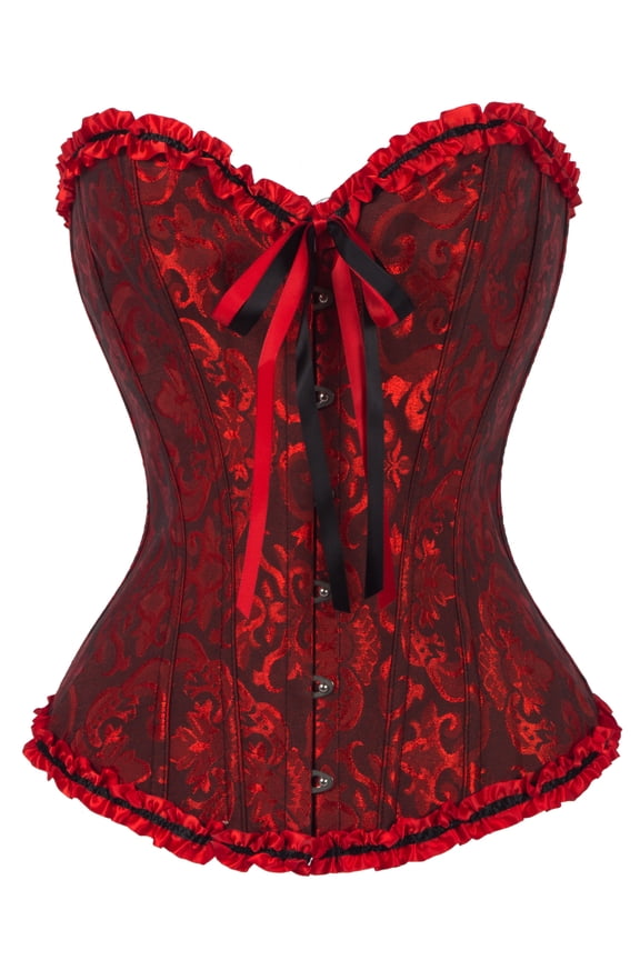 Women's Bustier Corset Top Waist Trainer Sexy Lingerie Sets Waist Cincher Steampunk Gothic Corsets with G-string