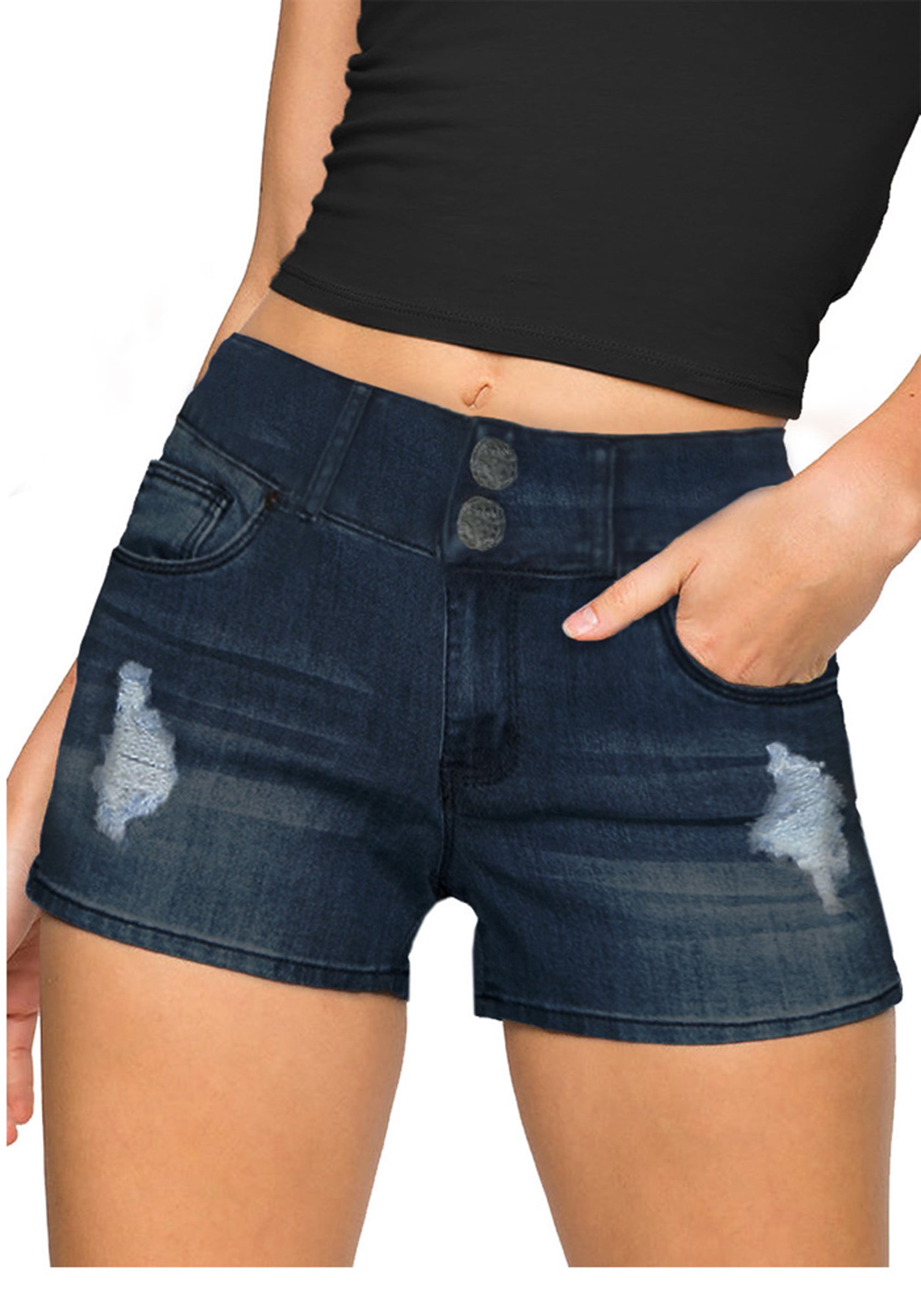 super stretch denim shorts