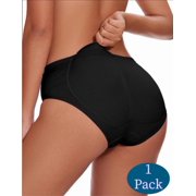 Women's Butt Lifter Panties 1-Pack - Black Padded Hip Enhancer, Removable Pads, Seamless Design, Size XL