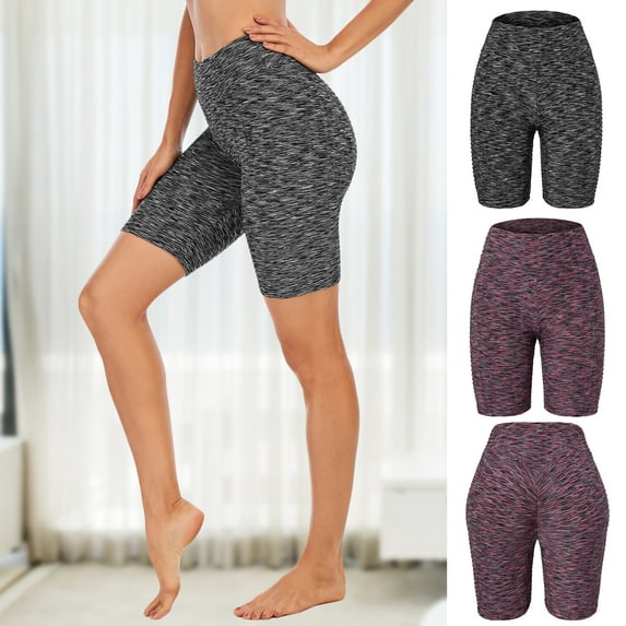 Women's Butt Lifting Five-point Yoga Pants Anti Cellulite Workout Textured Shorts for Jogging Cycling Table Tennis Volleyball Tennis