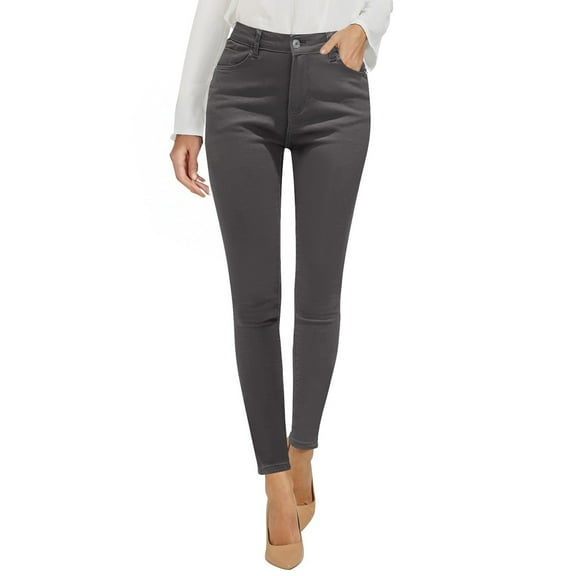 Women's -Lifting Jeans - High Waisted Skinny Stretch Denim with Distressed Details,for Size L