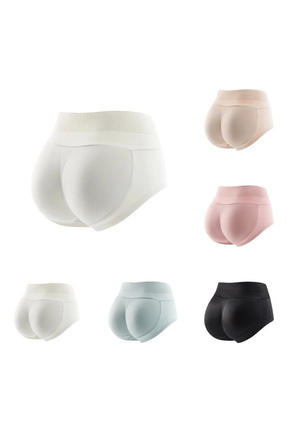 Women's Butt Lifting Panties,Seamless Padded Underwear Booty Pads Enhancer Shapewear Butt Lifting Panty Shorts S 07# White