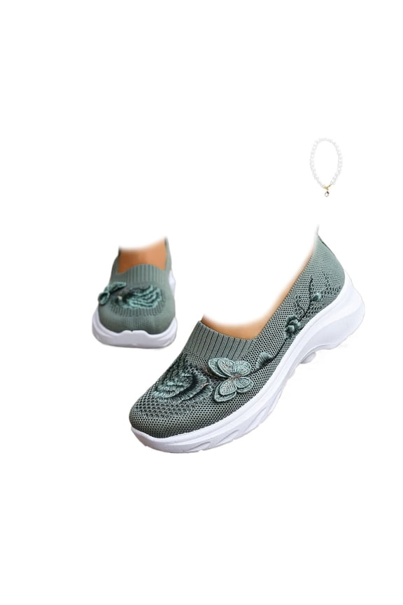 Women's Butterfly Embroidered Loafers Orthopedic Shoes for Women,Women's Slip on Walking Shoes Breathable Mesh Casual Loafers Lightweight Slip-on Sneakers