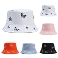 thumbnail image 1 of Women's Butterfly Embroidery Double Sided Fisherman Sun Hat Casual Style, 1 of 2