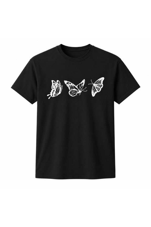 Women's Butterfly Graphic T-Shirt | Drop Shoulder Half Sleeve Casual Tee | S–4XL