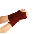 thumbnail image 1 of Women's Butterfly Knit Fingerless Gloves, Short Wrist Warm Gloves with Thumb Hole, Wool Blend Open Finger Design, Soft Stretchable Hand Warmers for Teens and Adults A, 1 of 4