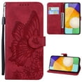 thumbnail image 1 of Women's Butterfly Pattern Wallet Case for Samsung Galaxy S24, TPU Leather Magnetic Buckle with Card Holder Shockproof Protective Phone Cover for Samsung Galaxy S24, Red, 1 of 6